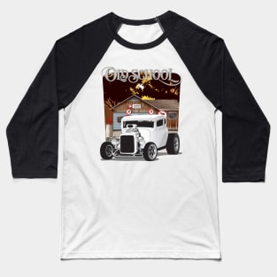 White 1932 Chevy 5 Window Coupe Hot Rod Old School Print Baseball T-Shirt